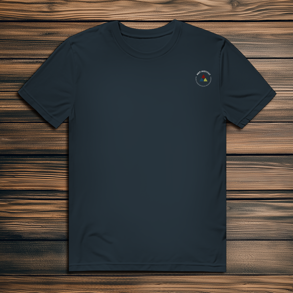 Herren Premium Bio T-Shirt ∣ Ich zähle... Schritte ∣ Logo in weiß
