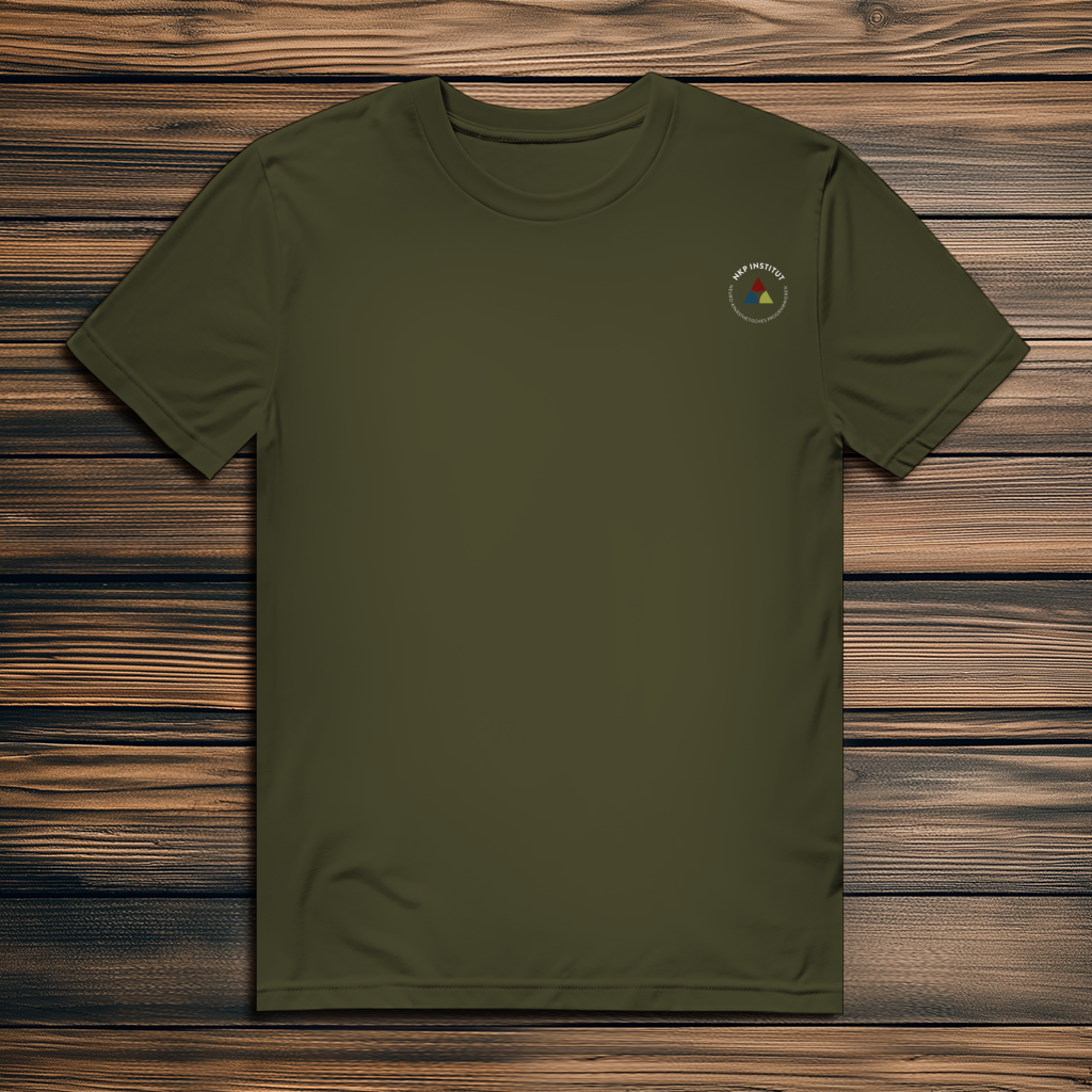 Herren Premium Bio T-Shirt ∣ Ich zähle... Schritte ∣ Logo in weiß