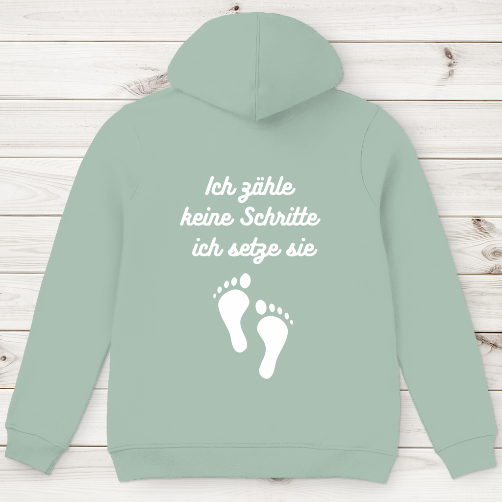 Herren Premium Bio Hoodie ∣ Schritte ∣ Logo in weiß