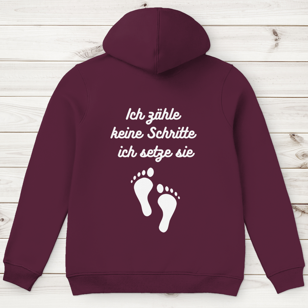 Herren Premium Bio Hoodie ∣ Schritte ∣ Logo in weiß