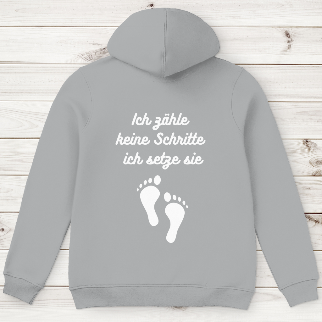 Herren Premium Bio Hoodie ∣ Schritte ∣ Logo in weiß
