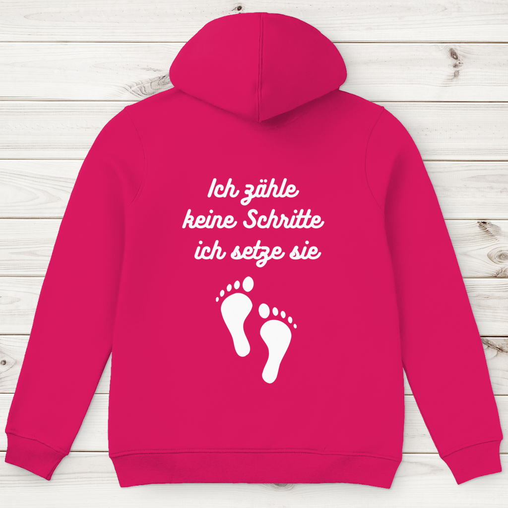 Herren Premium Bio Hoodie ∣ Schritte ∣ Logo in weiß