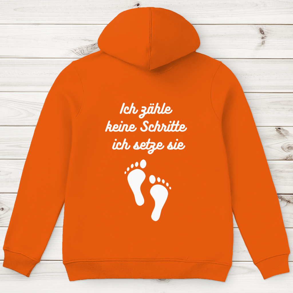 Herren Premium Bio Hoodie ∣ Schritte ∣ Logo in weiß