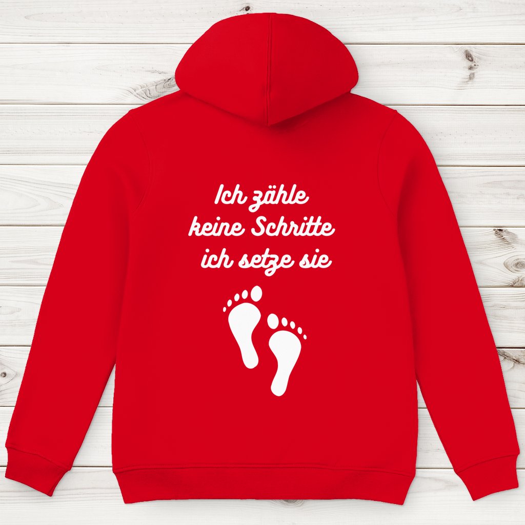 Herren Premium Bio Hoodie ∣ Schritte ∣ Logo in weiß
