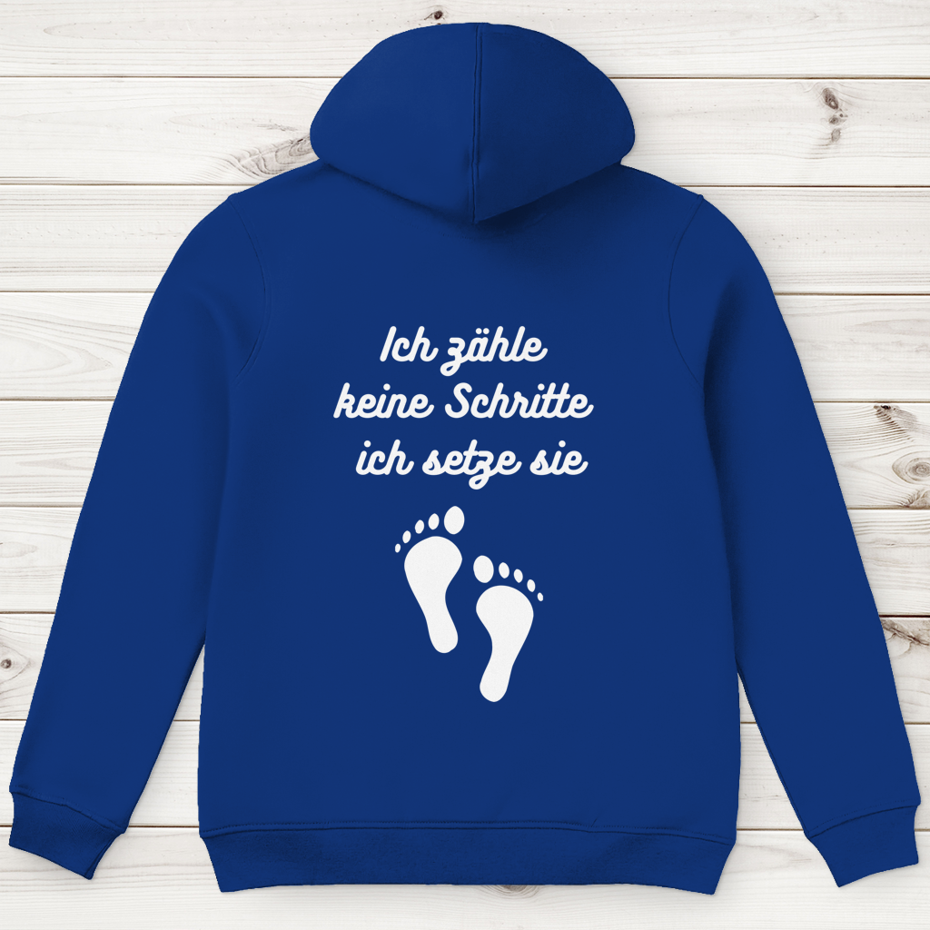 Herren Premium Bio Hoodie ∣ Schritte ∣ Logo in weiß