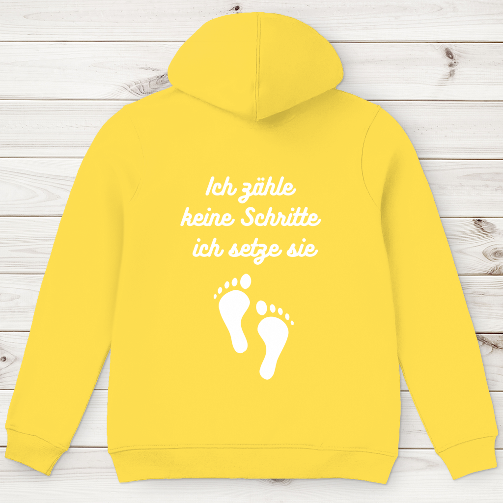 Herren Premium Bio Hoodie ∣ Schritte ∣ Logo in weiß
