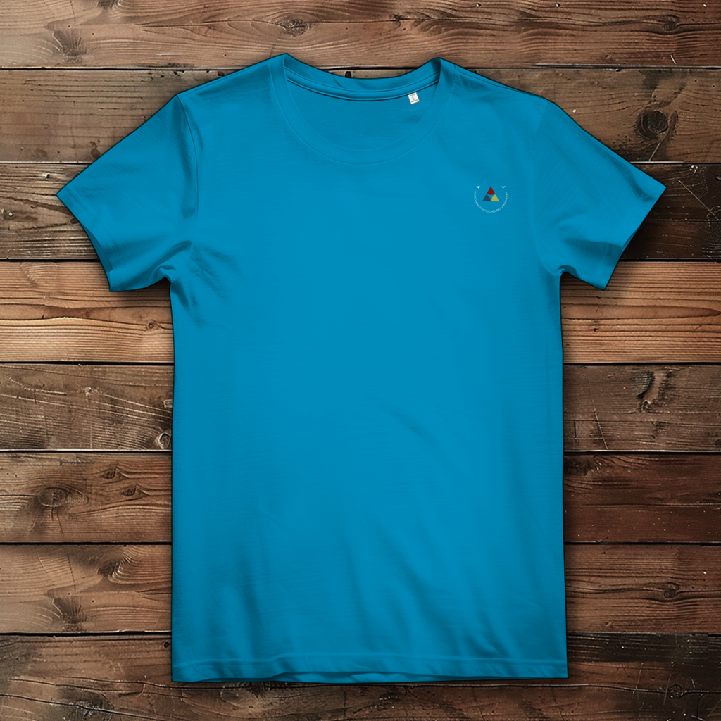 Damen Premium Bio T-Shirt ∣ Schritte ∣ Logo in weiß