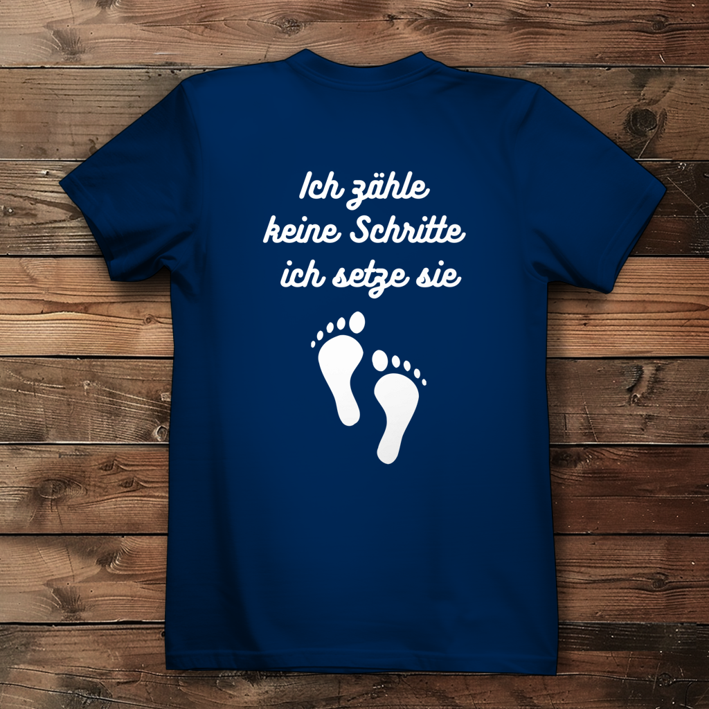 Damen Premium Bio T-Shirt ∣ Schritte ∣ Logo in weiß
