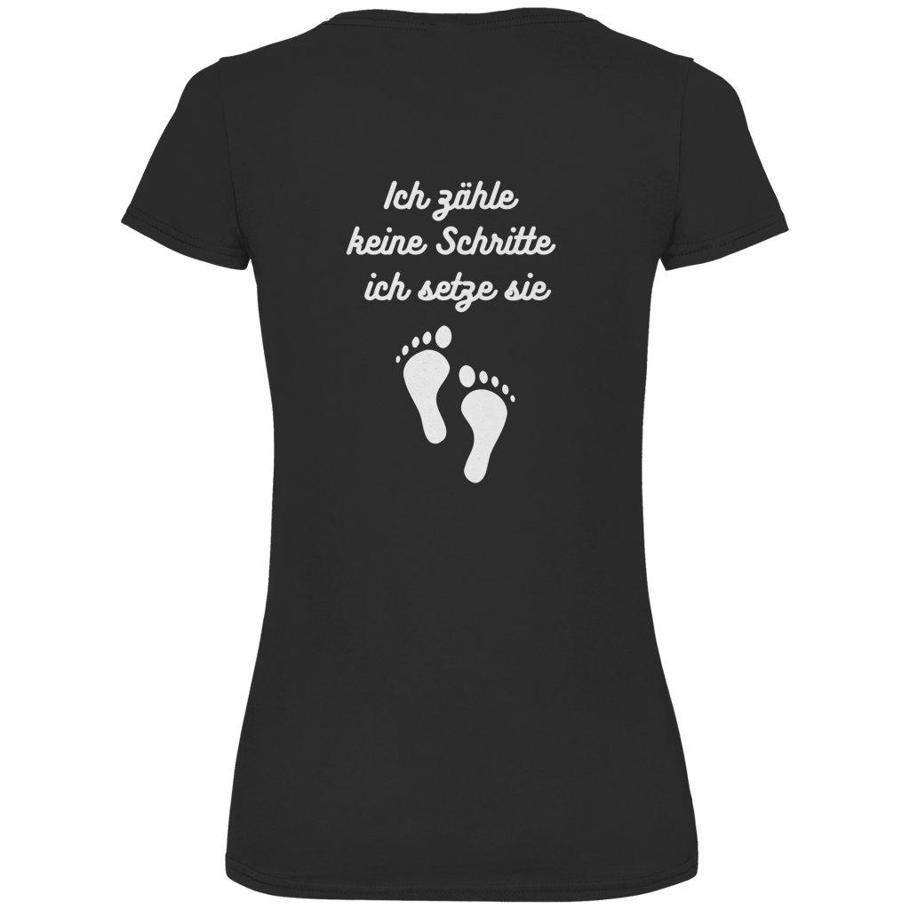 Damen Premium Bio V-Neck T-Shirt Schritte