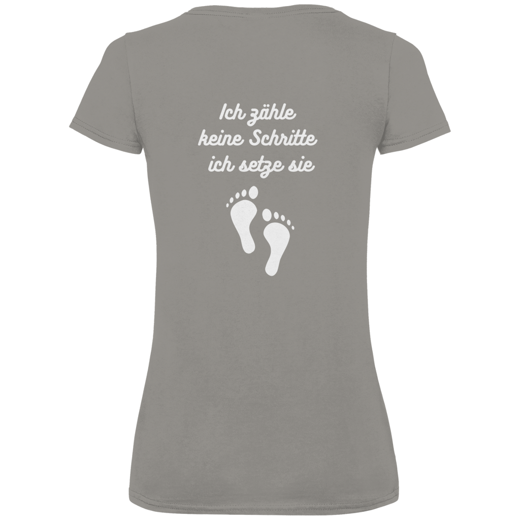 Damen Premium Bio V-Neck T-Shirt Schritte