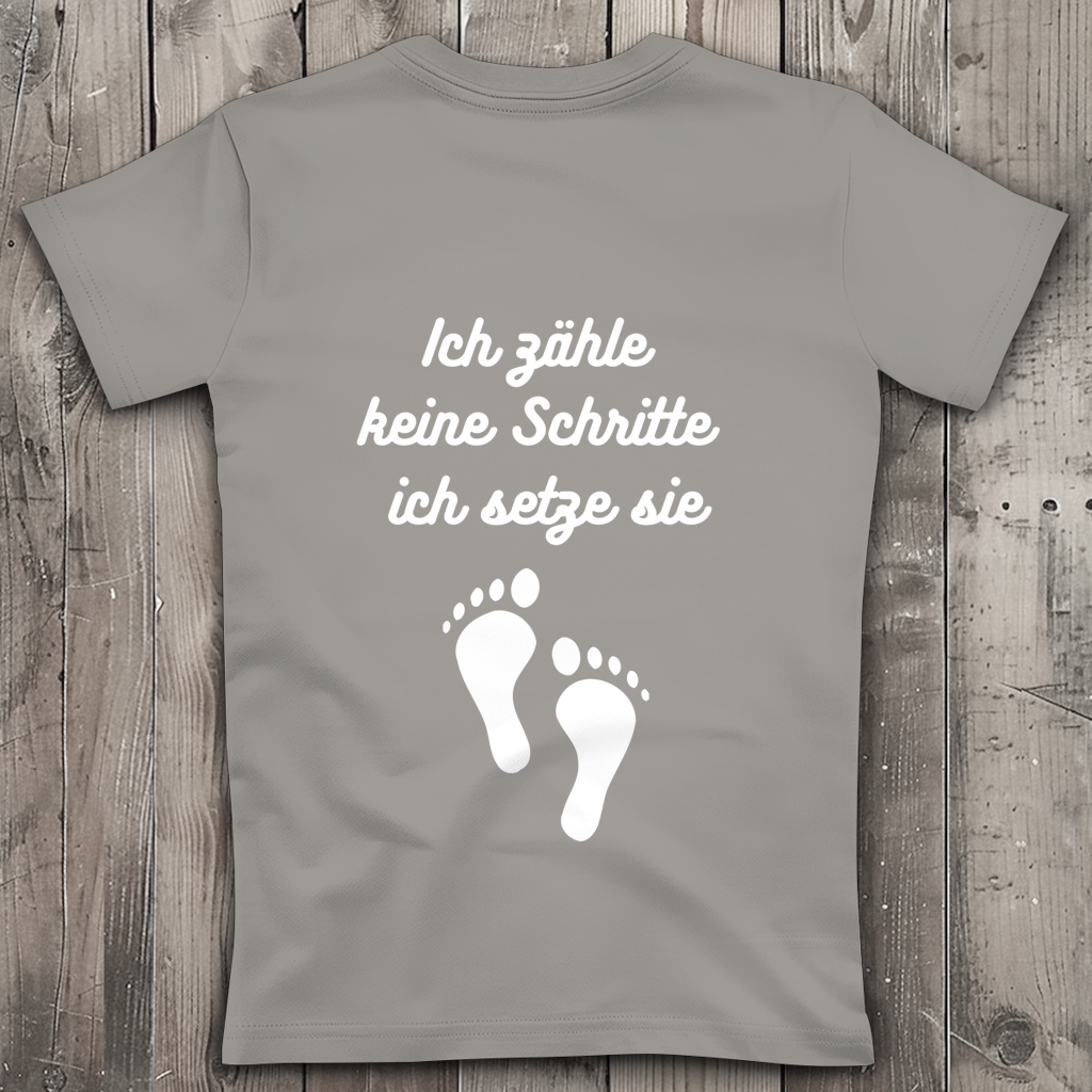 Damen Premium Bio V-Neck T-Shirt ∣ Schritte ∣ Logo in weiß
