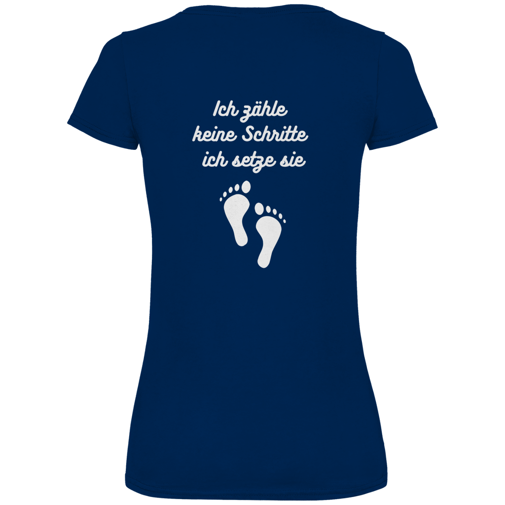 Damen Premium Bio V-Neck T-Shirt Schritte