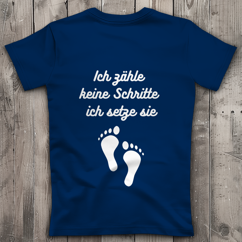 Damen Premium Bio V-Neck T-Shirt ∣ Schritte ∣ Logo in weiß