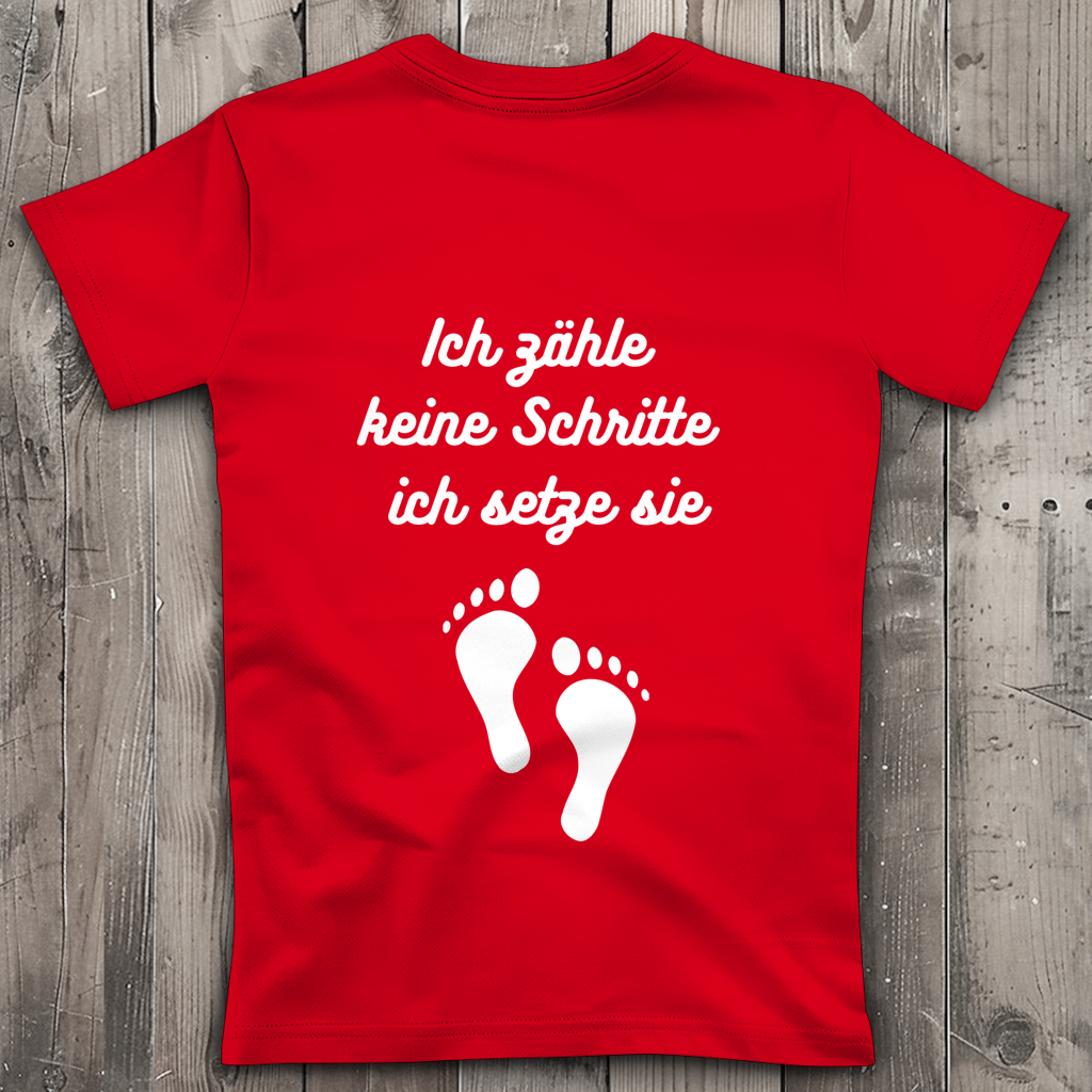 Damen Premium Bio V-Neck T-Shirt ∣ Schritte ∣ Logo in weiß