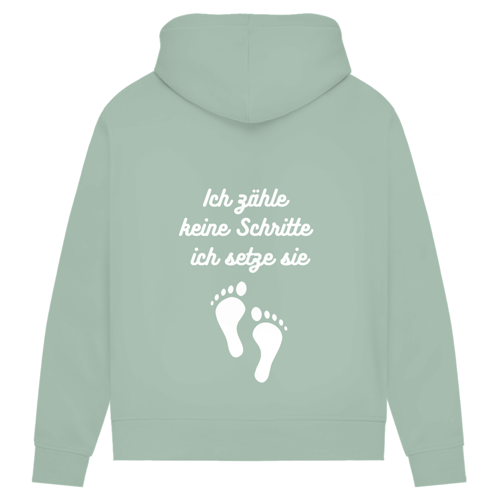 Damen Premium Bio Hoodie ∣ Schritte ∣ Logo in weiß