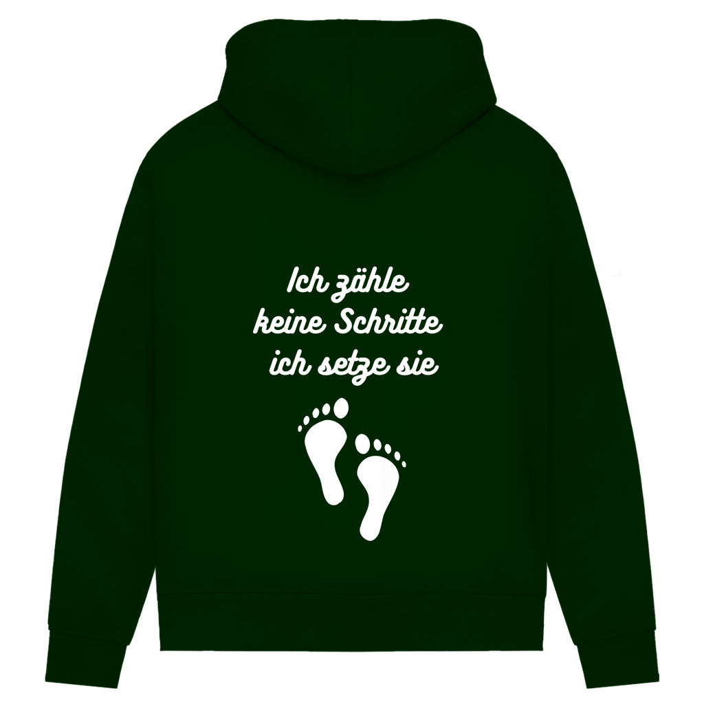 Damen Premium Bio Hoodie ∣ Schritte ∣ Logo in weiß