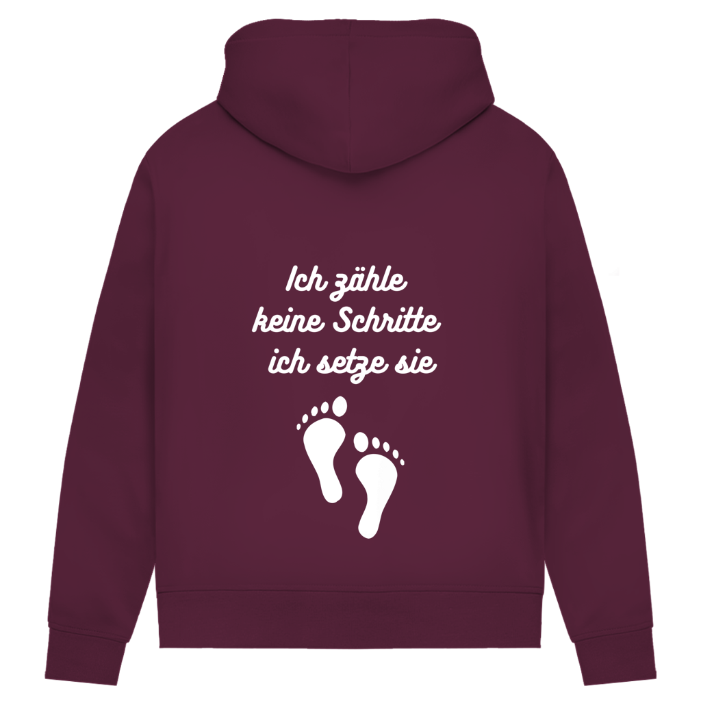 Damen Premium Bio Hoodie ∣ Schritte ∣ Logo in weiß