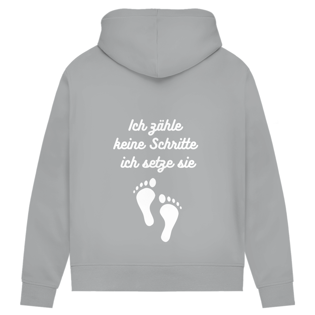 Damen Premium Bio Hoodie ∣ Schritte ∣ Logo in weiß