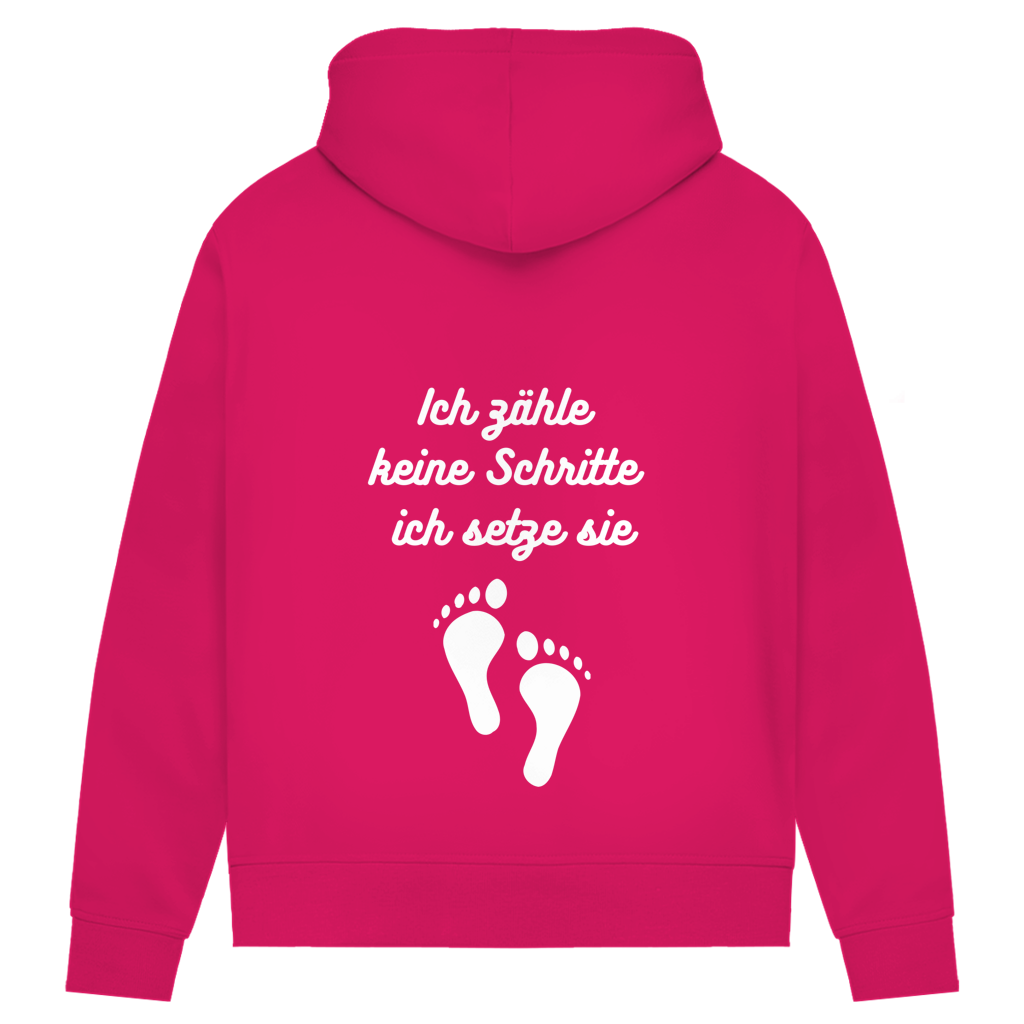 Damen Premium Bio Hoodie ∣ Schritte ∣ Logo in weiß