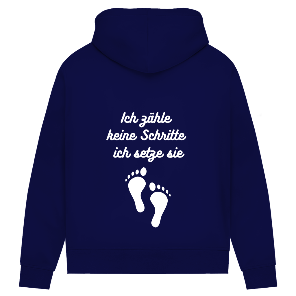Damen Premium Bio Hoodie ∣ Schritte ∣ Logo in weiß