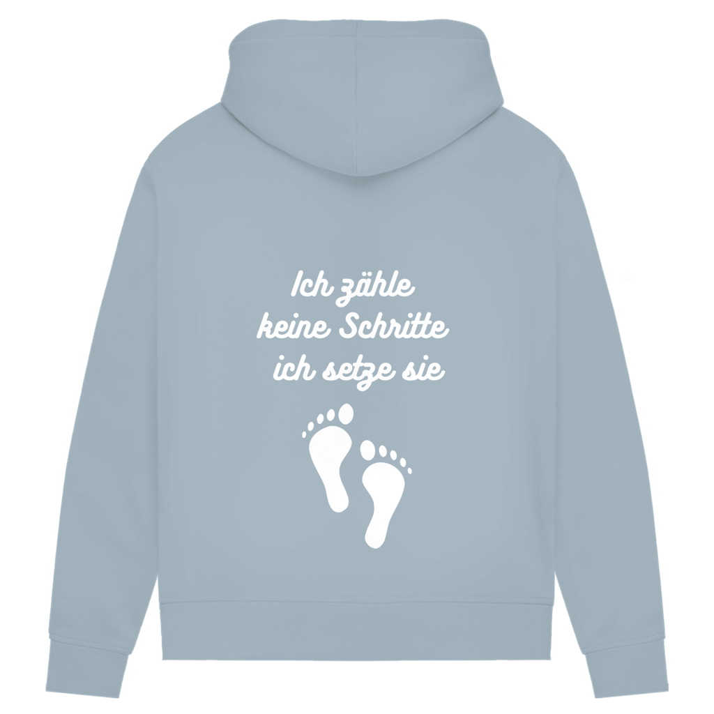 Damen Premium Bio Hoodie ∣ Schritte ∣ Logo in weiß