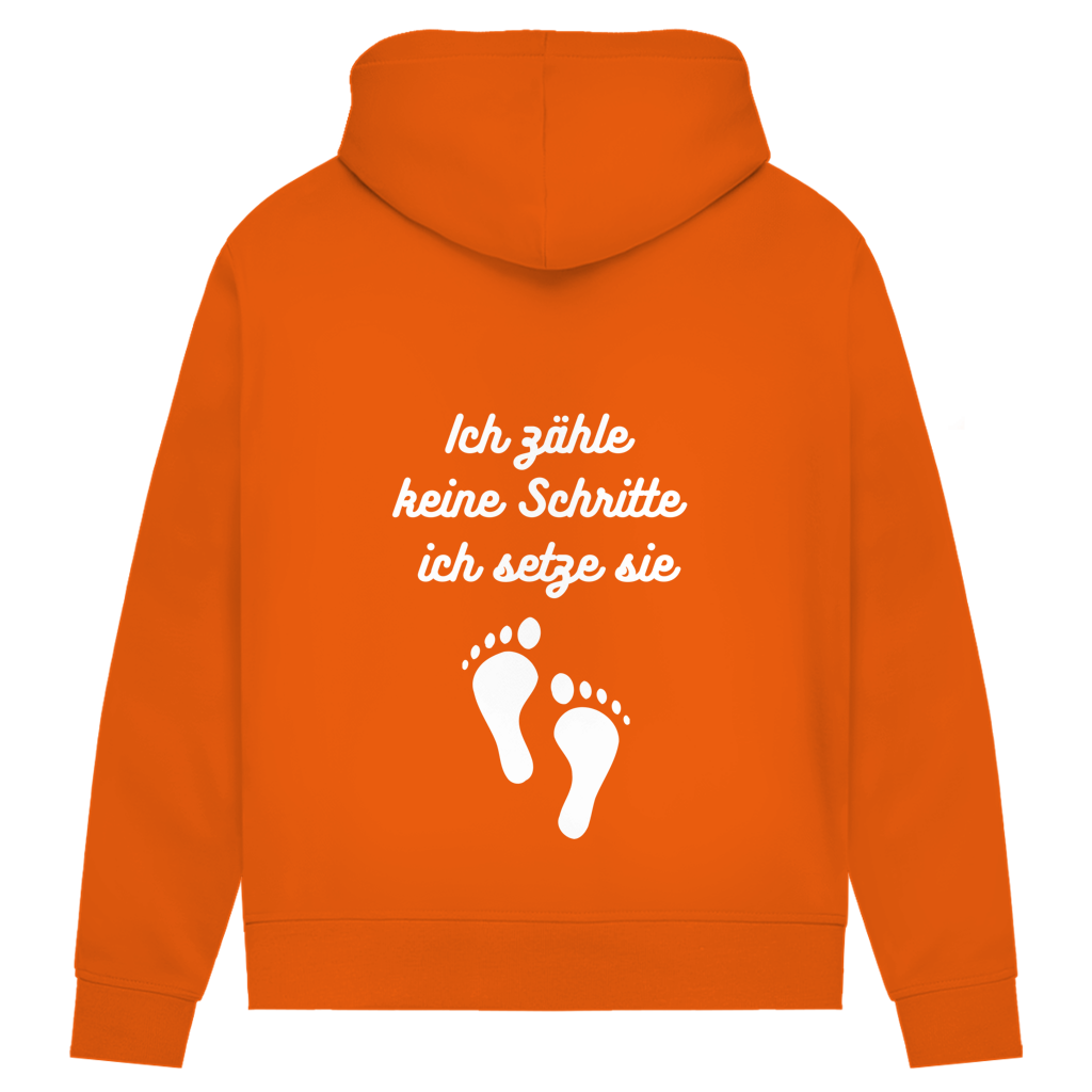 Damen Premium Bio Hoodie ∣ Schritte ∣ Logo in weiß