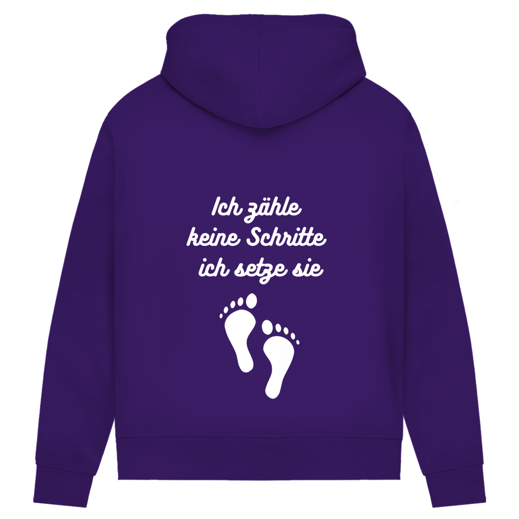 Damen Premium Bio Hoodie ∣ Schritte ∣ Logo in weiß