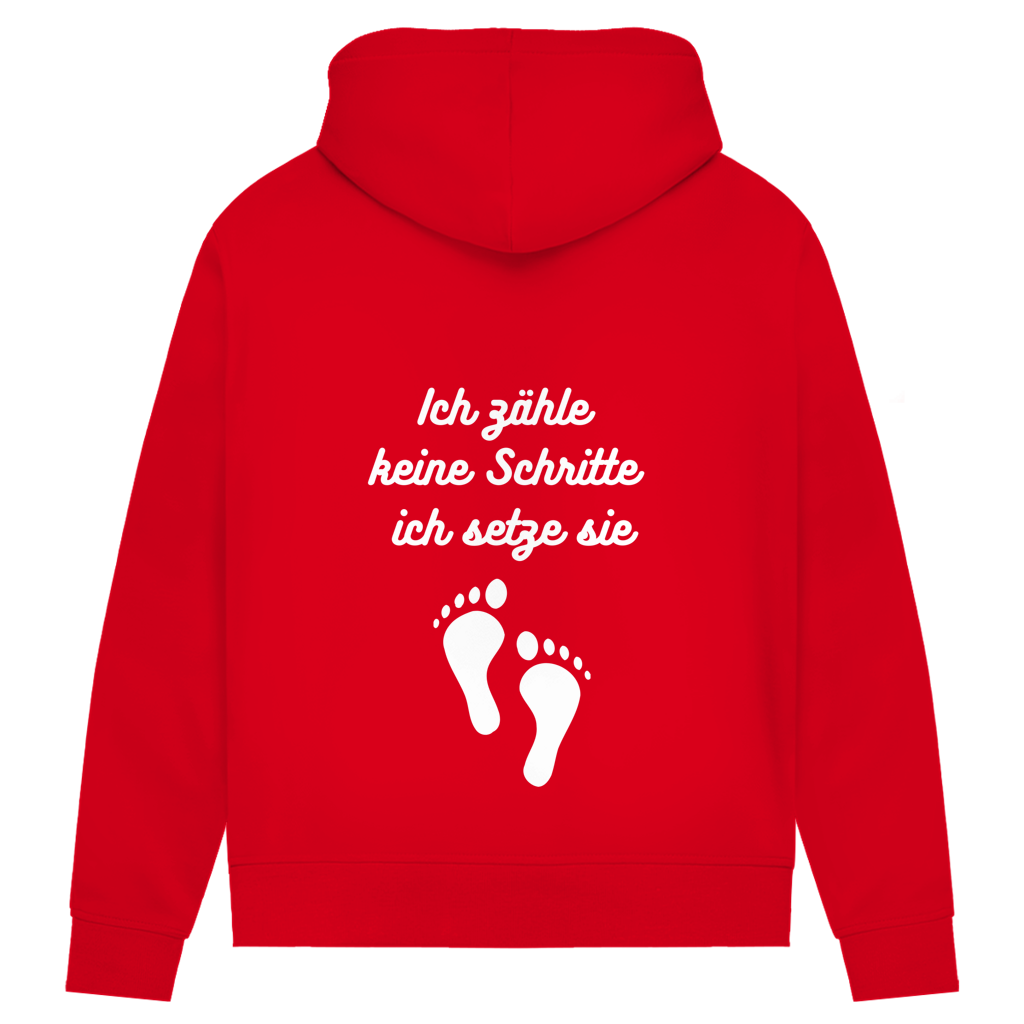 Damen Premium Bio Hoodie ∣ Schritte ∣ Logo in weiß