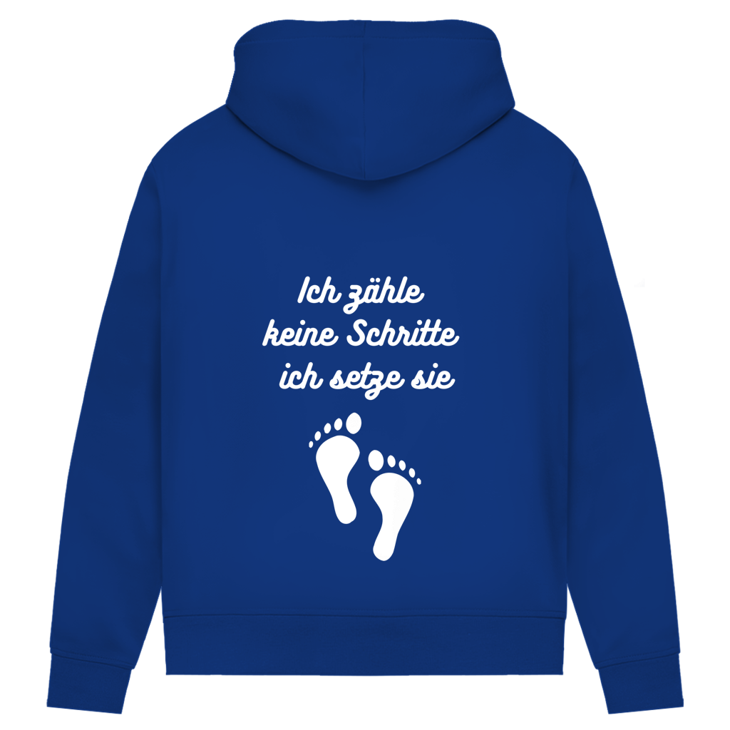Damen Premium Bio Hoodie ∣ Schritte ∣ Logo in weiß