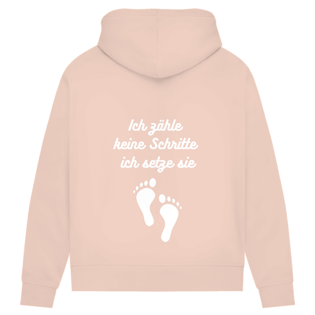 Damen Premium Bio Hoodie ∣ Schritte ∣ Logo in weiß