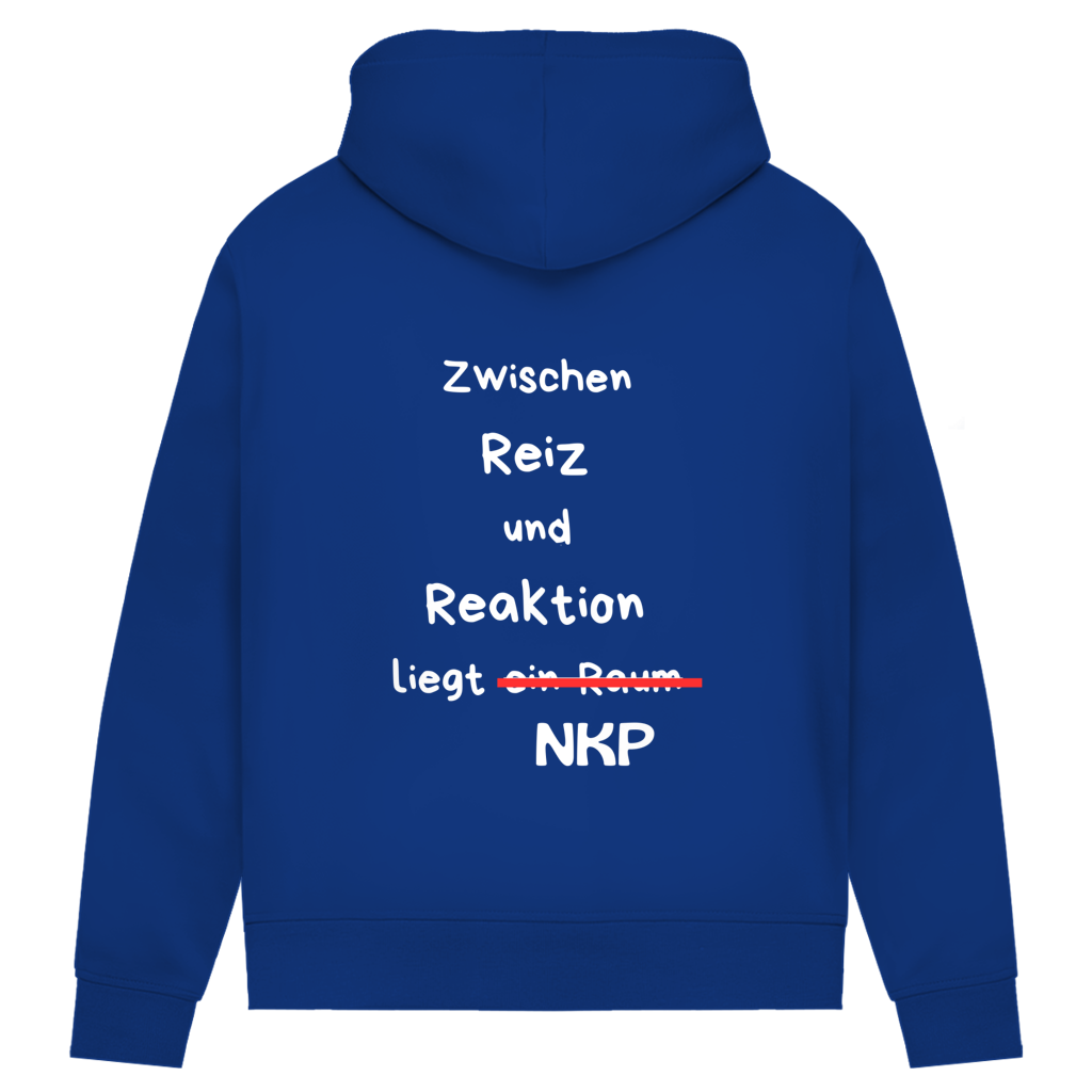 Damen Premium Bio Hoodie ∣ Reiz und Reaktion ∣ Logo in weiß