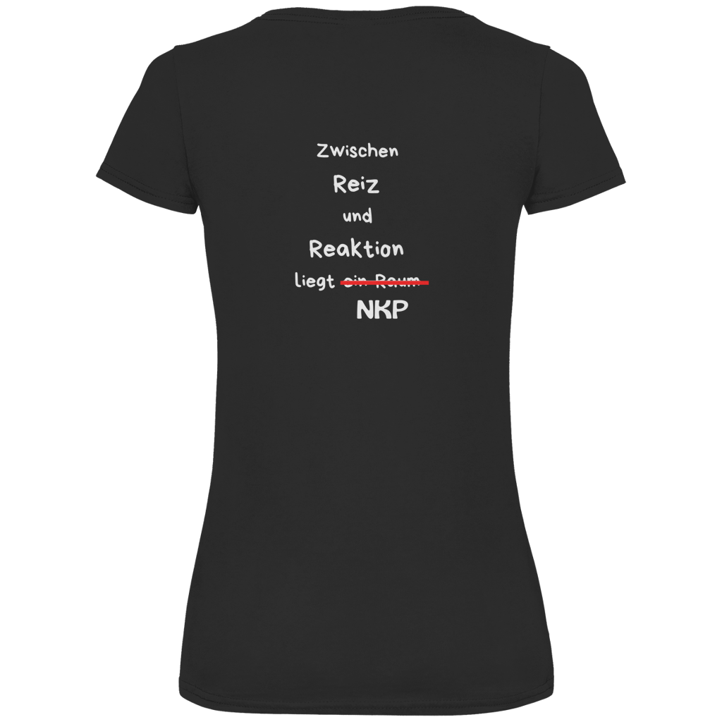 Damen Premium Bio V-Neck T-Shirt Reiz und Reaktion