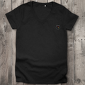 Damen Premium Bio V-Neck T-Shirt ∣ Reiz und Reaktion ∣ Logo in weiß