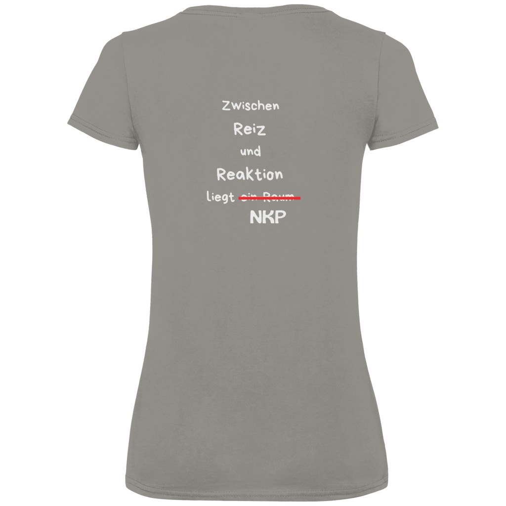 Damen Premium Bio V-Neck T-Shirt Reiz und Reaktion