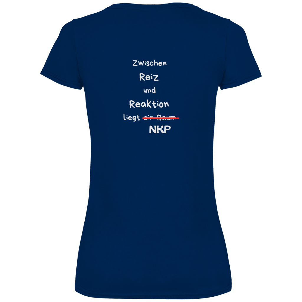 Damen Premium Bio V-Neck T-Shirt Reiz und Reaktion