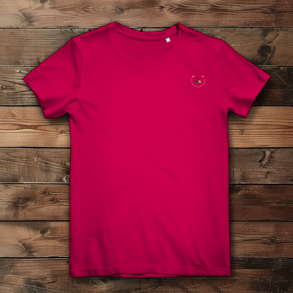 Damen Premium Bio T-Shirt ∣ Reiz und Reaktion ∣ Logo in weiß