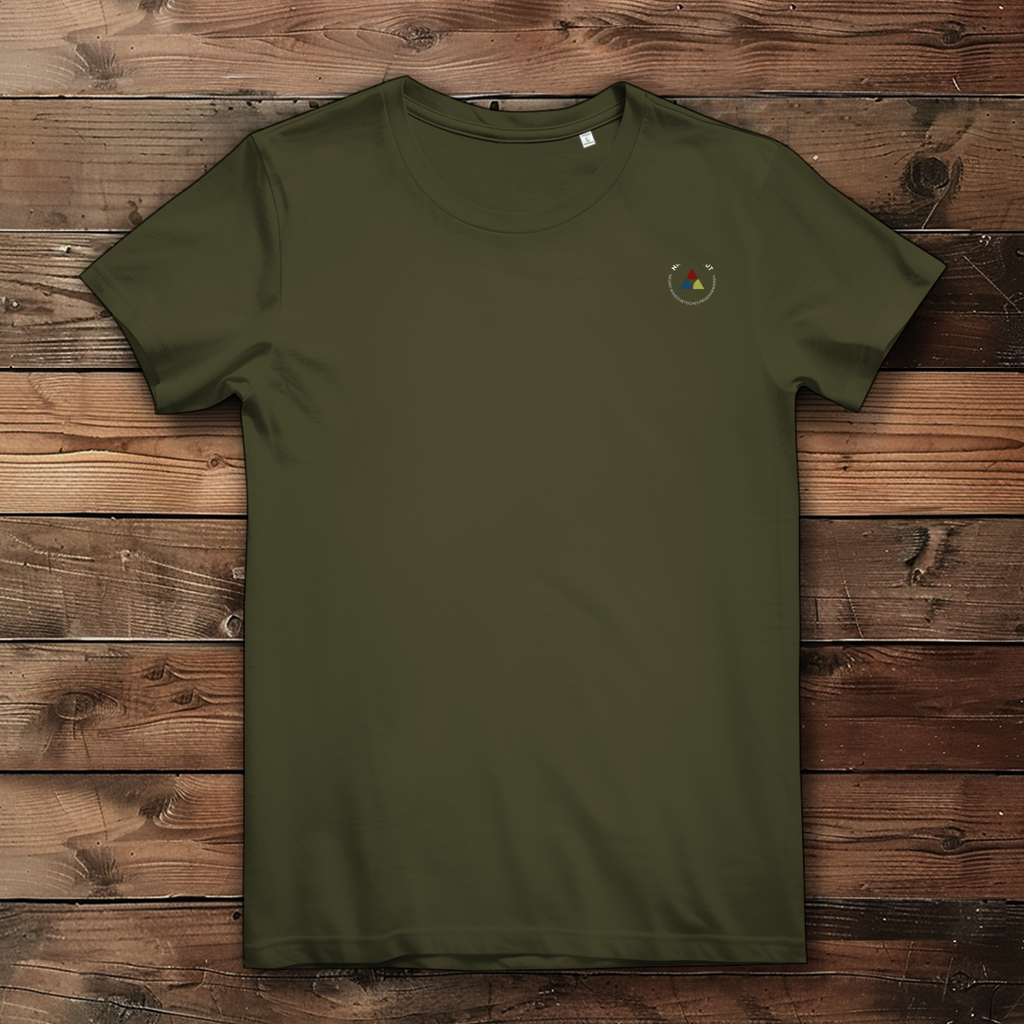 Damen Premium Bio T-Shirt ∣ Reiz und Reaktion ∣ Logo in weiß