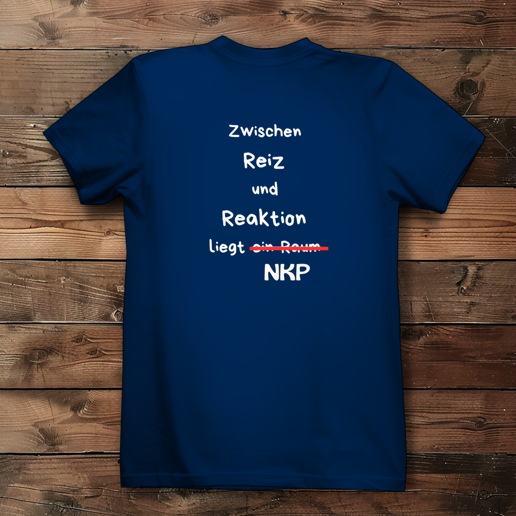 Damen Premium Bio T-Shirt ∣ Reiz und Reaktion ∣ Logo in weiß