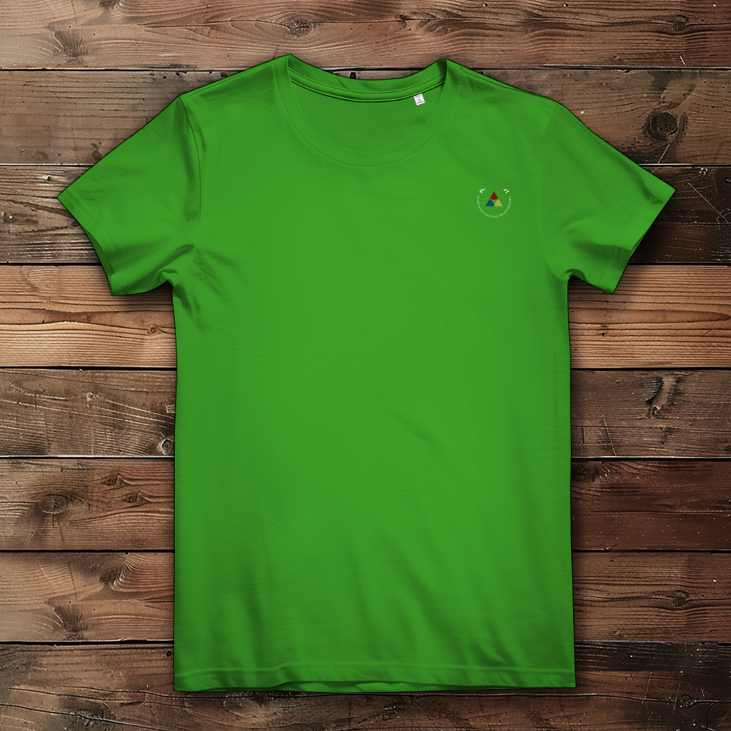 Damen Premium Bio T-Shirt ∣ Reiz und Reaktion ∣ Logo in weiß