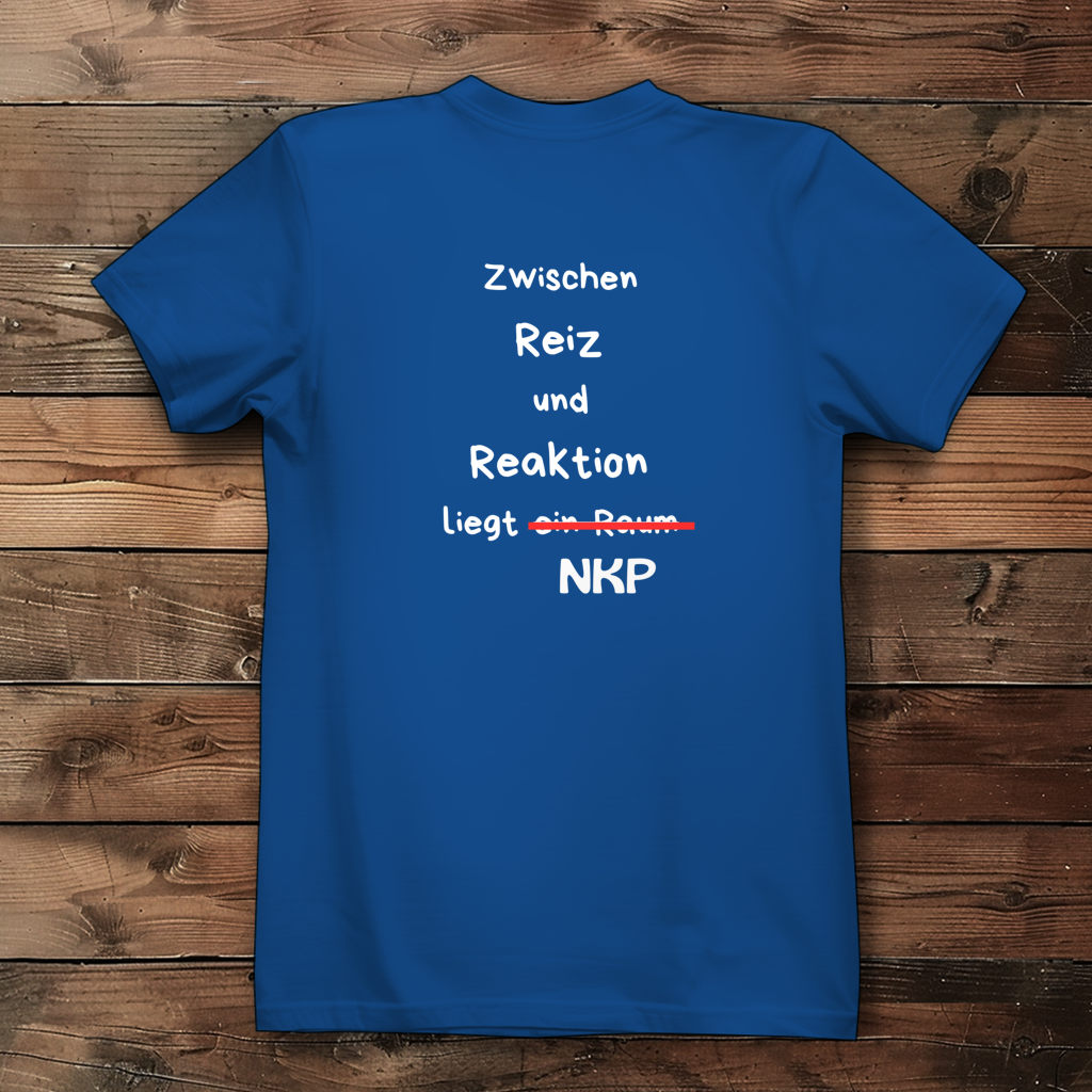 Damen Premium Bio T-Shirt ∣ Reiz und Reaktion ∣ Logo in weiß