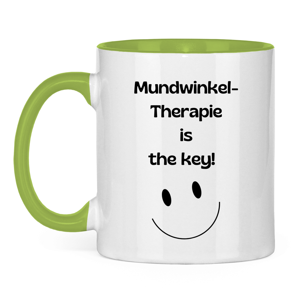 Tasse zweifarbig Mundwinkel