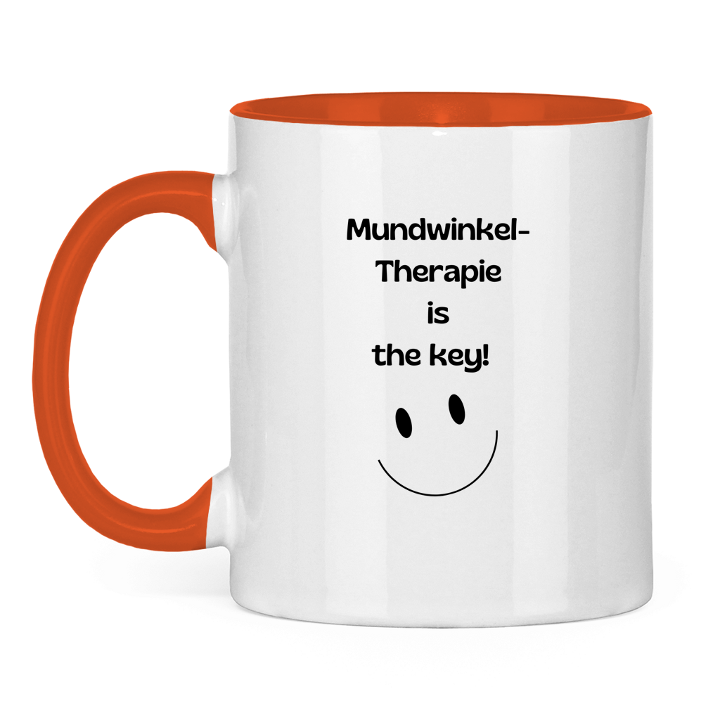 Tasse zweifarbig Mundwinkel