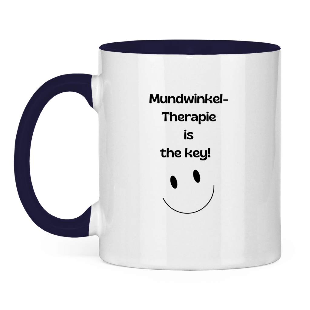 Tasse zweifarbig Mundwinkel