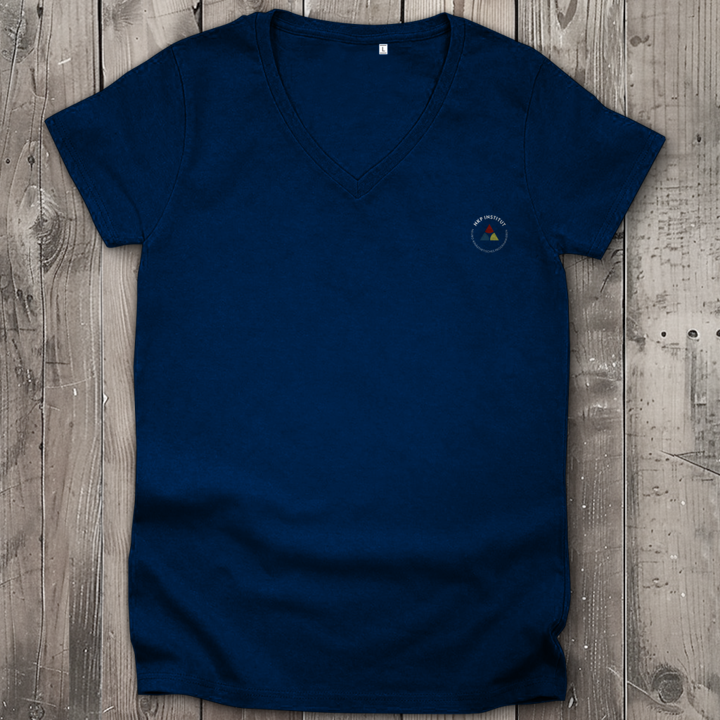 Damen Premium Bio V-Neck T-Shirt ∣ My Body speaks... ∣ Logo in weiß