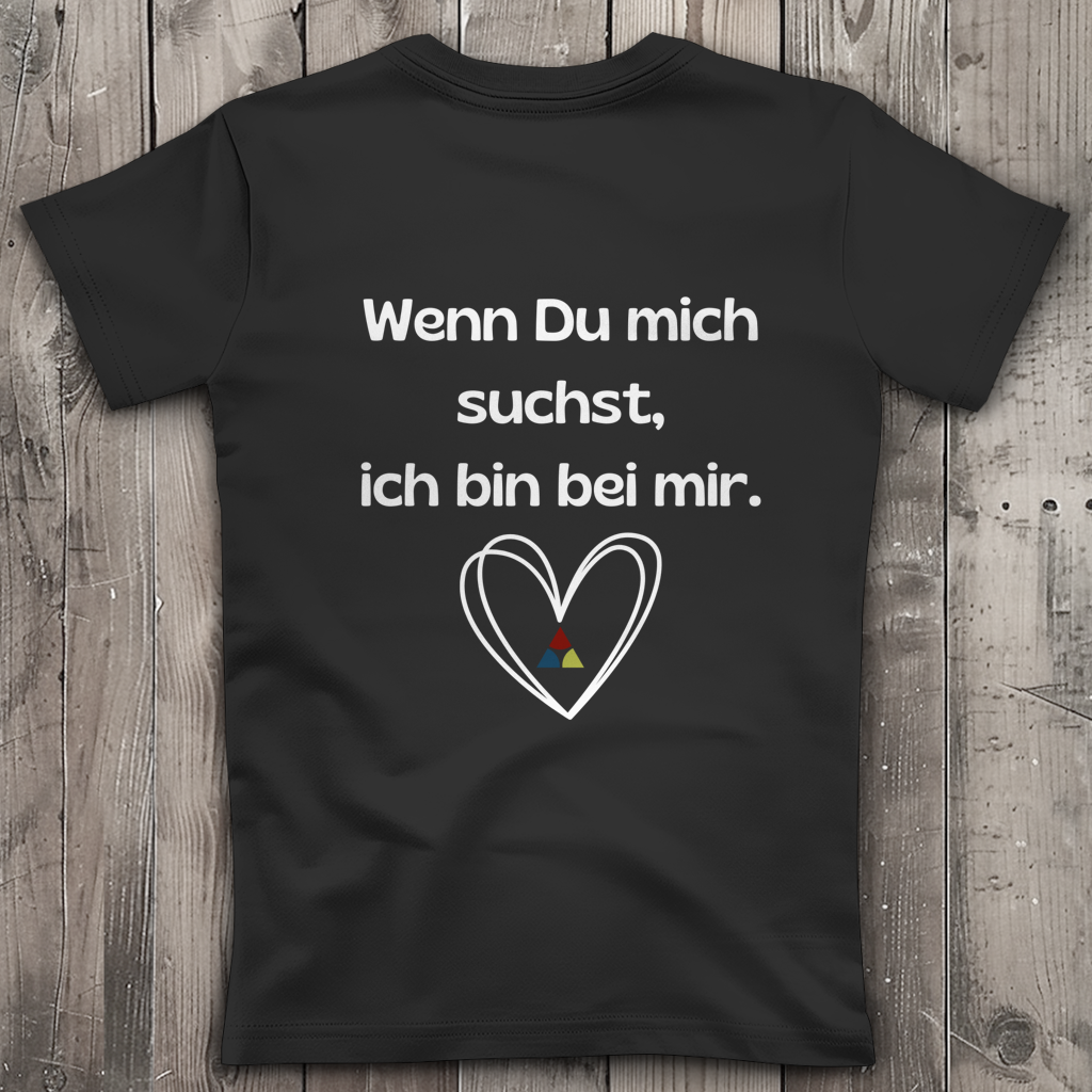 Damen Premium Bio V-Neck T-Shirt Bin bei mir ∣ Logo in weiß
