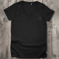 Damen Premium Bio V-Neck T-Shirt Bin bei mir ∣ Logo in weiß
