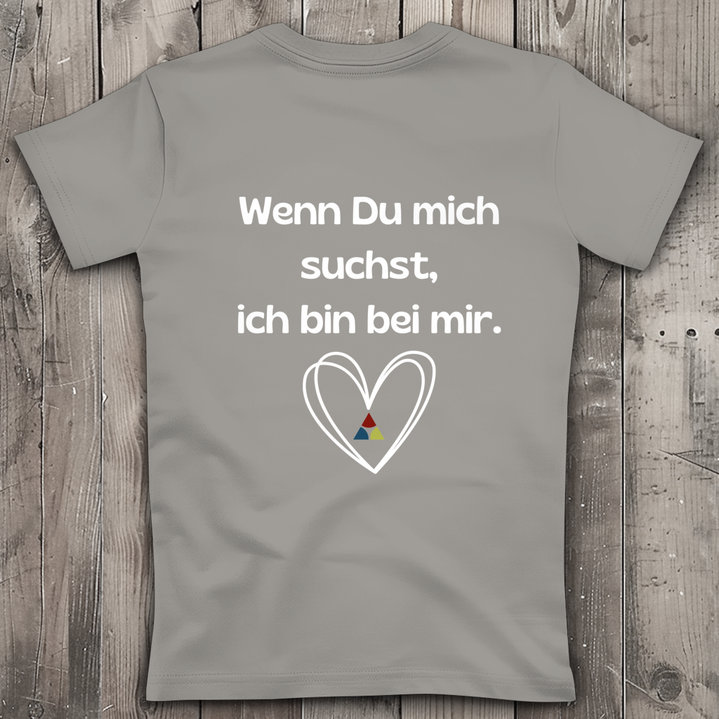 Damen Premium Bio V-Neck T-Shirt Bin bei mir ∣ Logo in weiß