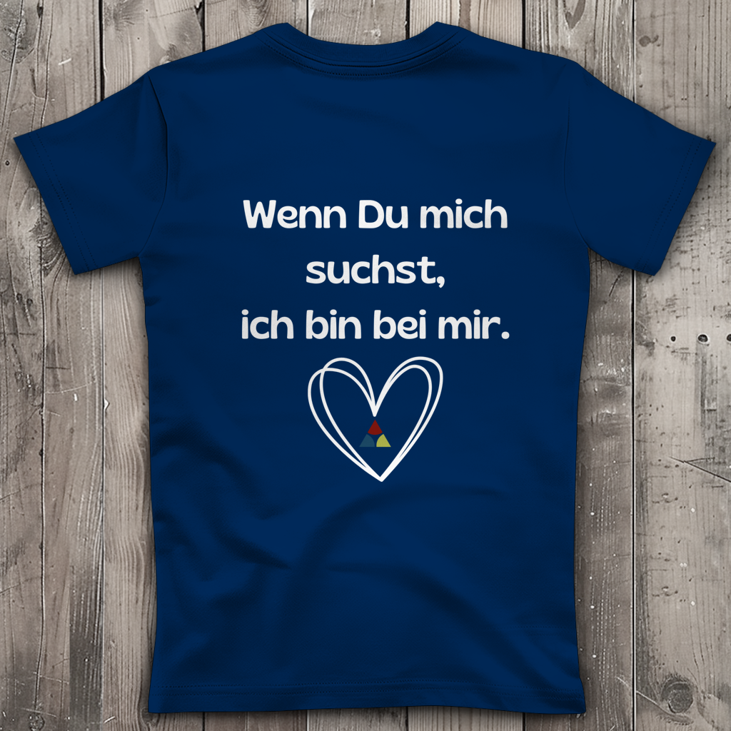 Damen Premium Bio V-Neck T-Shirt Bin bei mir ∣ Logo in weiß