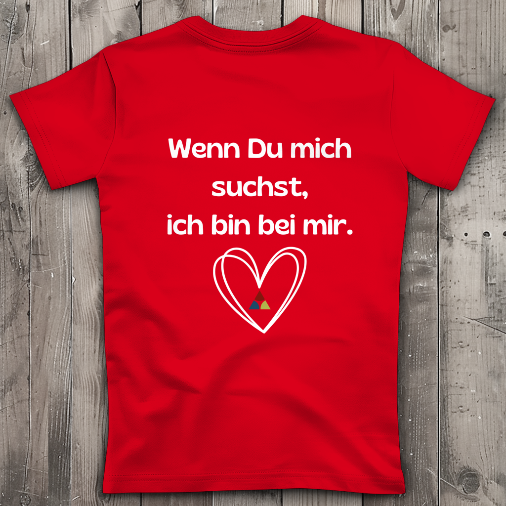 Damen Premium Bio V-Neck T-Shirt Bin bei mir ∣ Logo in weiß