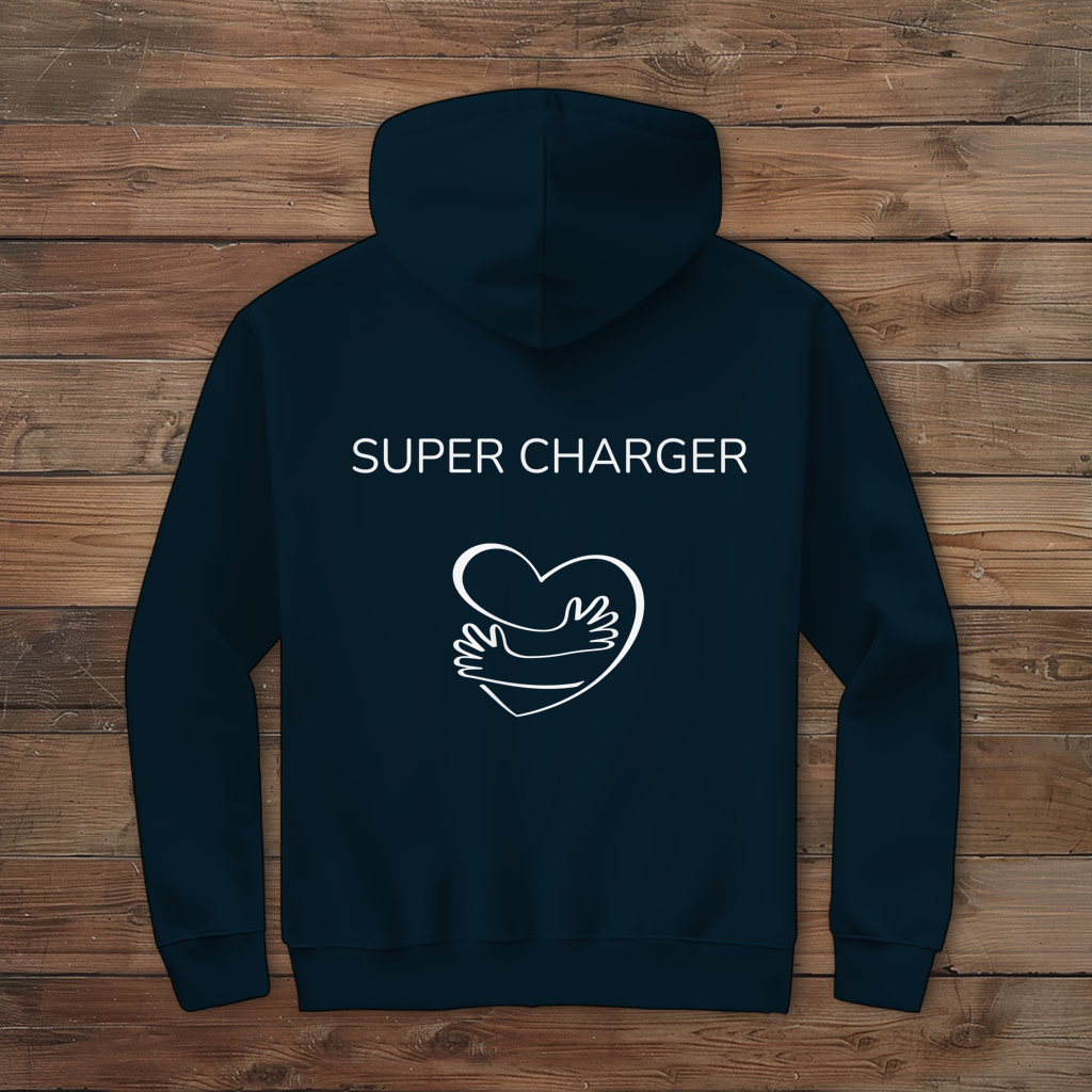 Herren Zipper Hoodie Supercharger ∣ Logo in weiß